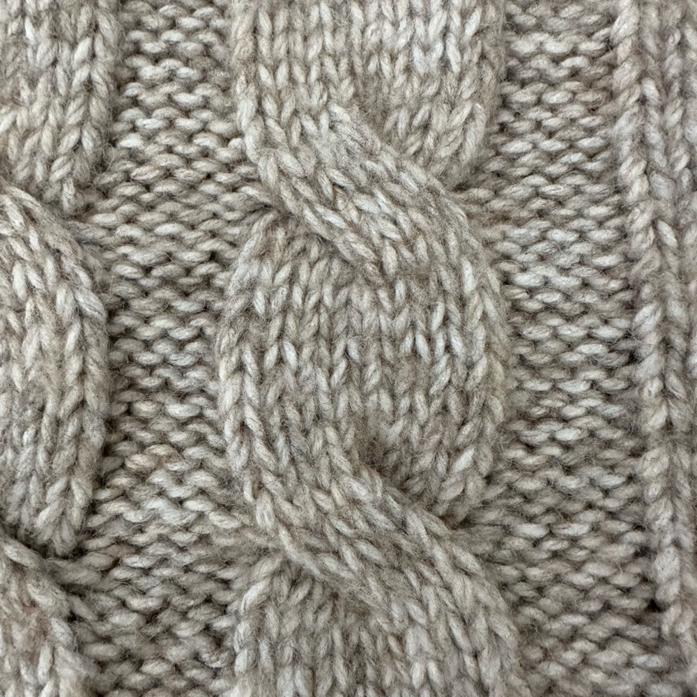 Karen Kane Heather Gray Cable Knit Funnel neck Sweater Fishermen new - Picture 4 of 6